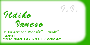 ildiko vancso business card